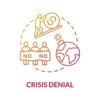 Crisis denial gradient concept icon vector