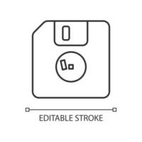 Diskette linear icon vector