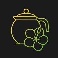 icono de vector de gradiente de té de hibisco para tema oscuro