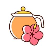 Hibiscus tea RGB color icon vector