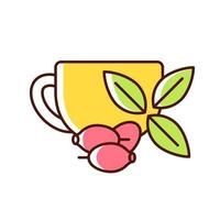 Rosehip tea RGB color icon vector