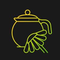 Chamomile tea gradient vector icon for dark theme