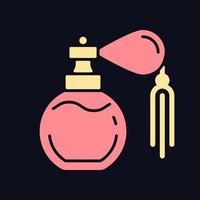 Vintage perfume with pump RGB color icon for dark theme vector