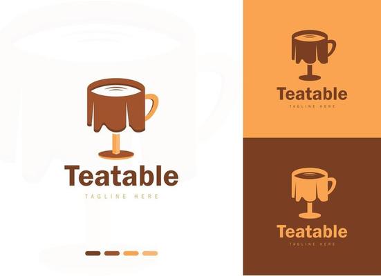 Tea table logo design concept vector design