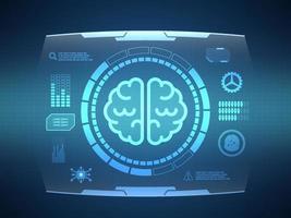 abstract brain futuristic hud display interface sci fi technology vector