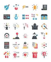 set of flat rpg game items icons vector