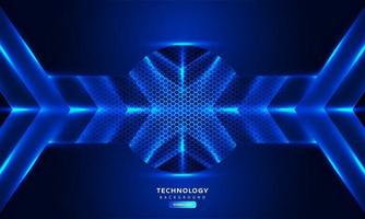 Dark blue light abstract hexagonal background vector