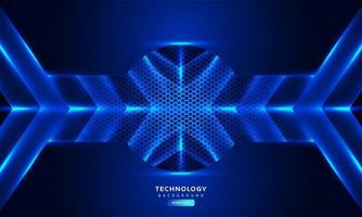 Dark blue light abstract hexagonal background vector