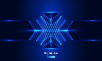 Dark blue light abstract hexagonal background vector