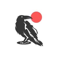 Raven logo design vector