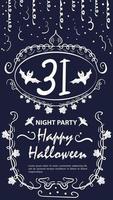 Vintage label invitation for the Halloween holiday date vector