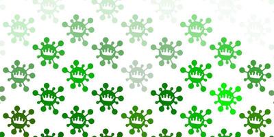 Light green vector pattern with coronavirus elements.