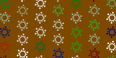 Light Green vector backdrop with virus symbols.