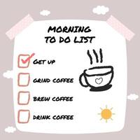 Cute Morning To Do List Checklist