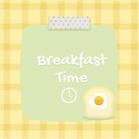 Breakfast time with text note Premium Vector