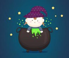 Cute baby in halloween costume Premium Vector