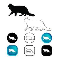 Abstract Cat Animal Icon Set vector