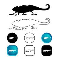 Abstract Chameleon Reptile Icon Set vector