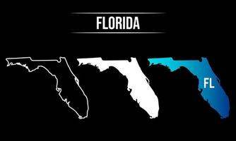 diseño abstracto del mapa del estado de florida vector