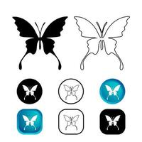 Conjunto de iconos de animales mariposas abstractas vector