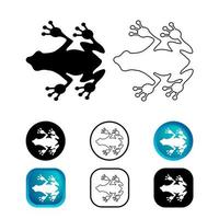 Abstract Frog Animal Icon Set vector