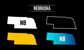 diseño abstracto del mapa del estado de nebraska vector