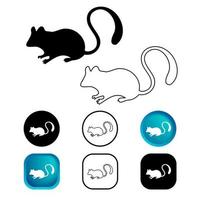 Conjunto de iconos de animales de ratón abstracto vector