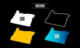 Abstract Oregon State Map Design vector