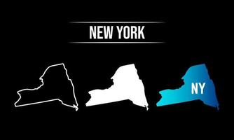 diseño abstracto del mapa del estado de nueva york vector