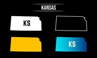 diseño abstracto del mapa del estado de kansas vector