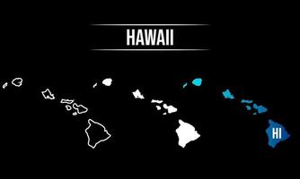 diseño abstracto del mapa del estado de hawaii vector