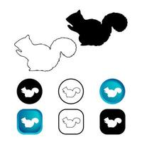 Conjunto de iconos de animales ardilla abstracta vector