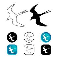 Abstract Swallow Bird Icon Set vector