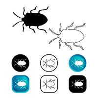 Conjunto de iconos de insectos de chinche apestosa abstracta vector