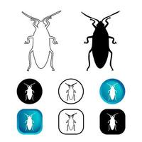 Abstract Roach Insect Icon Set vector