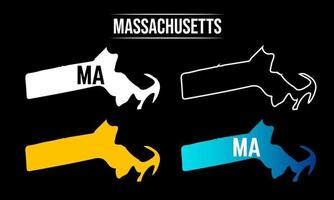 diseño abstracto del mapa del estado de massachusetts vector