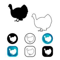 Abstract Turkey Bird Icon Set vector