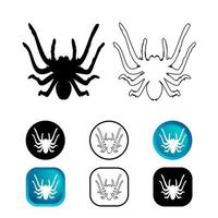 Conjunto de iconos de araña tarántula abstracta vector