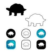 Conjunto de iconos de animales de tortuga abstracta vector