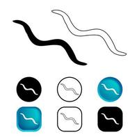 Abstract Earthworm Animal Icon Set vector