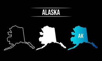 diseño abstracto del mapa del estado de alaska vector