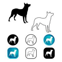 Conjunto de iconos de animales de perro abstracto vector