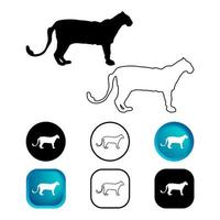 conjunto de iconos de animales de leopardo abstracto vector