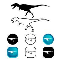 Abstract Dinosaur Animal Icon Set vector