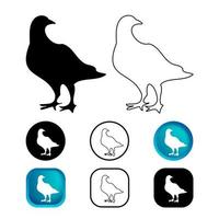 Abstract Pigeon Bird l Icon Set vector