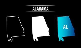 diseño abstracto del mapa del estado de alabama vector