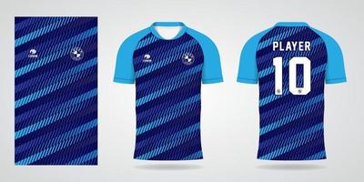 blue sports jersey template for team uniforms and Soccer shirt design