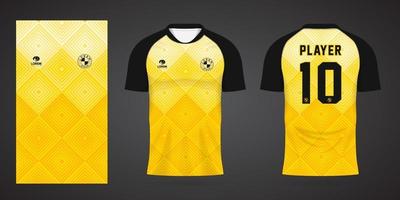 yellow sports jersey template for team uniforms and Soccer design vector
