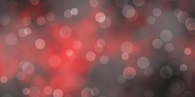 Dark Red vector background with bubbles.