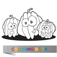 Coloring book Halloween - vector illustration with fanny characters